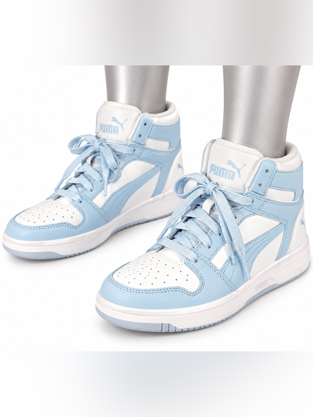 PUMA Rebound LayUp SL Women’s High Top Sneakers Blue White Size 7.5